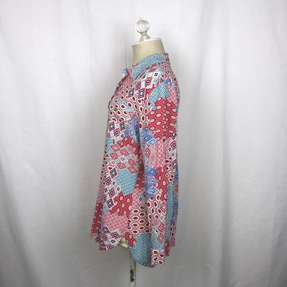 Talbots Patterned Blouse (Size: M) - Picture 2 of 5